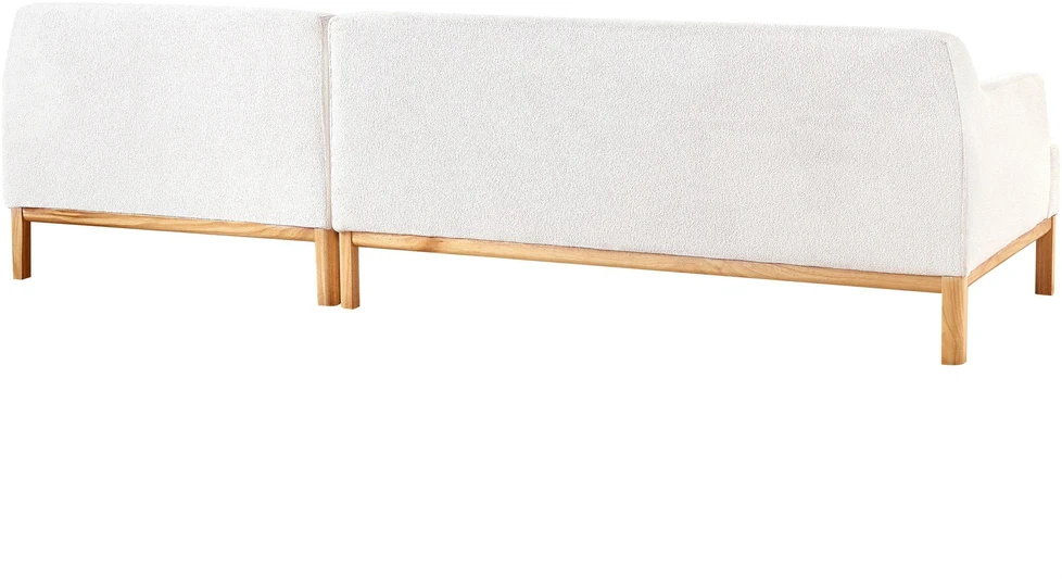 Beliani Trivietė kampinė sofa SOSJO, Boucle audinys, dramblio kaulo spalva, kairinė