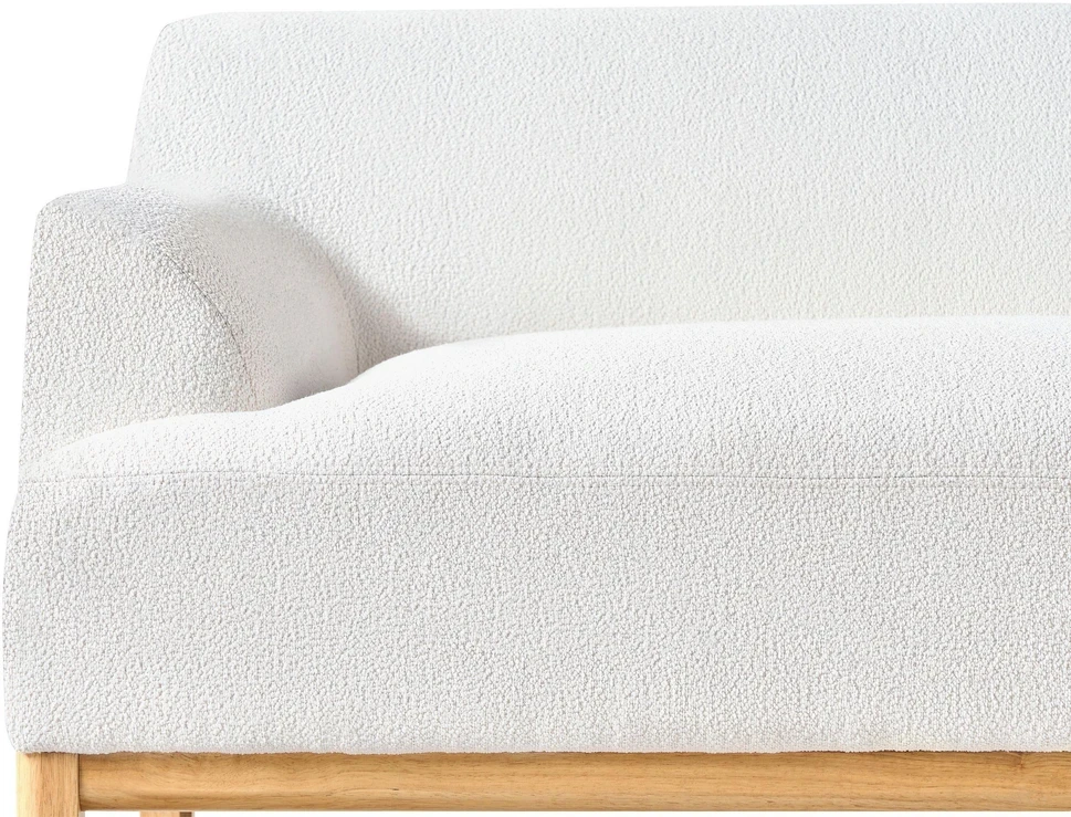 Beliani Trivietė kampinė sofa SOSJO, Boucle audinys, dramblio kaulo spalva, kairinė