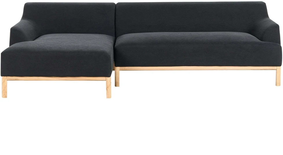 Beliani Trivietė kampinė sofa SOSJO, juoda, dešininė