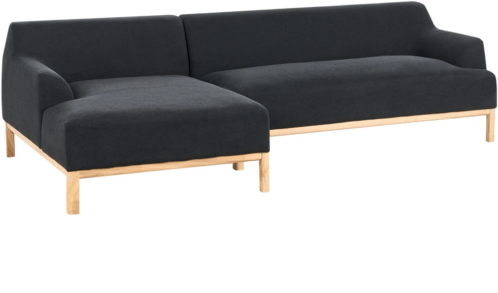 Beliani Trivietė kampinė sofa SOSJO, juoda, dešininė