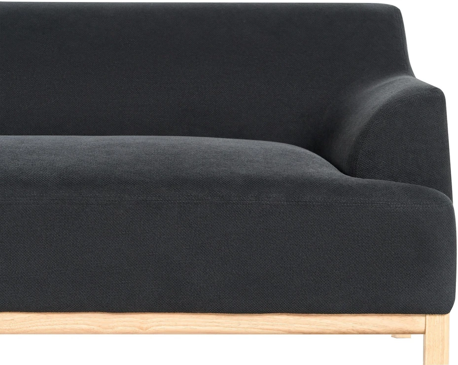 Beliani Trivietė kampinė sofa SOSJO, juoda, dešininė