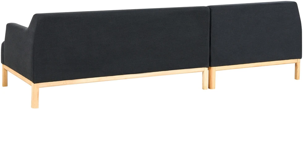 Beliani Trivietė kampinė sofa SOSJO, juoda, dešininė