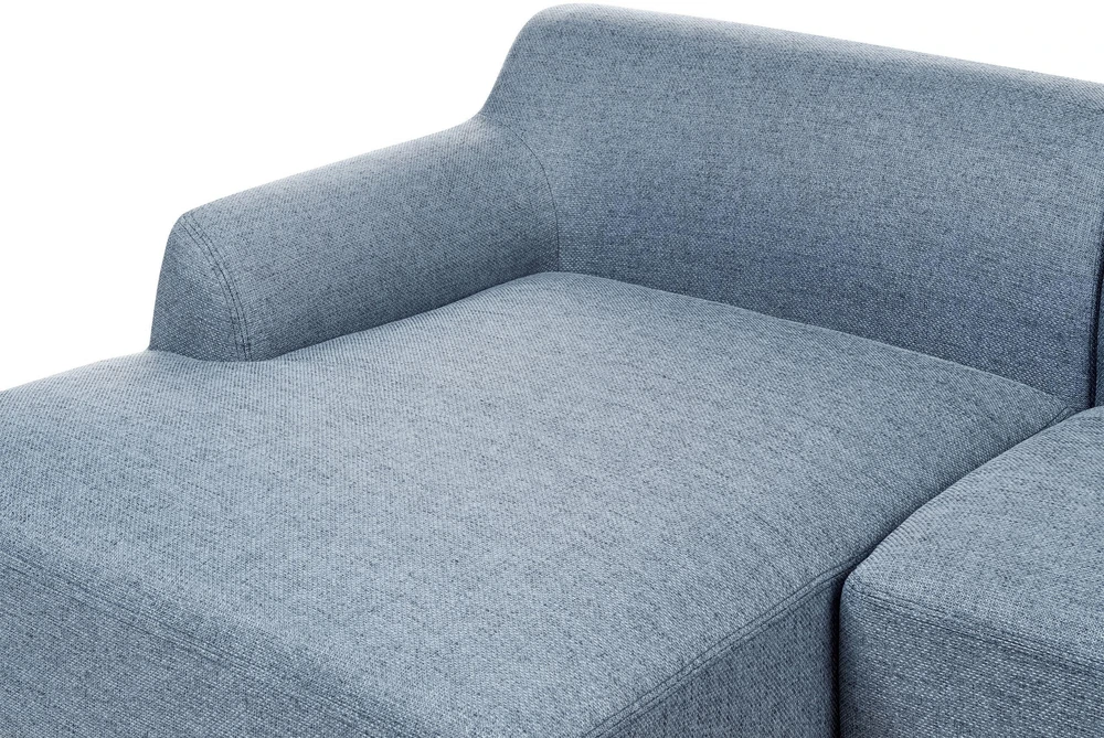 Beliani Trivietė kampinė sofa SOSJO mėlyna, dešininė