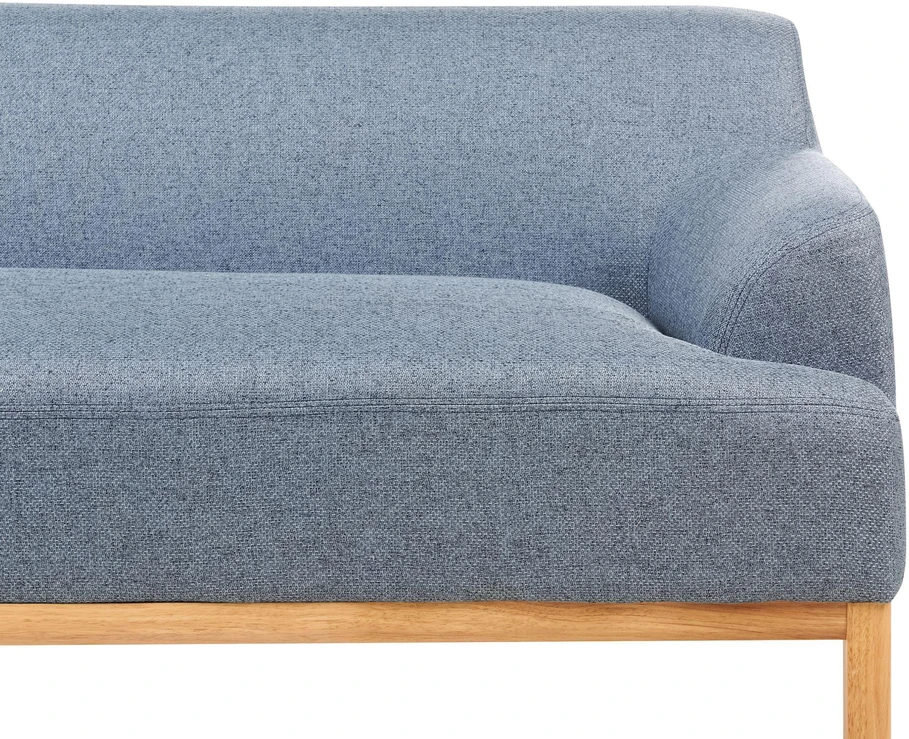 Beliani Trivietė kampinė sofa SOSJO mėlyna, dešininė