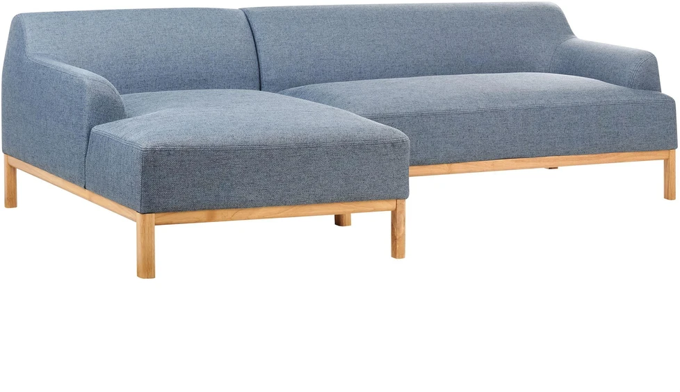Beliani Trivietė kampinė sofa SOSJO mėlyna, dešininė
