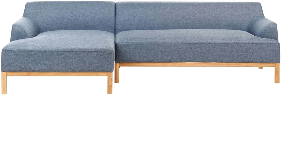 Beliani Trivietė kampinė sofa SOSJO mėlyna, dešininė