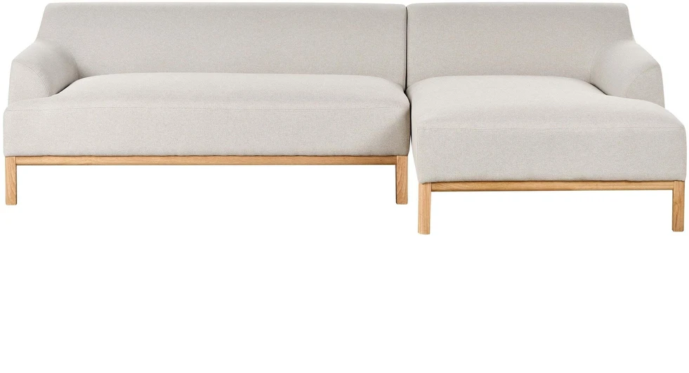 Beliani Trivietė kampinė sofa SOSJO, šviesiai smėlio spalvos, kairinė