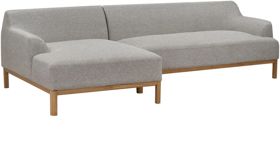 Beliani Trivietė kampinė sofa SOSJO šviesiai pilka dešininė