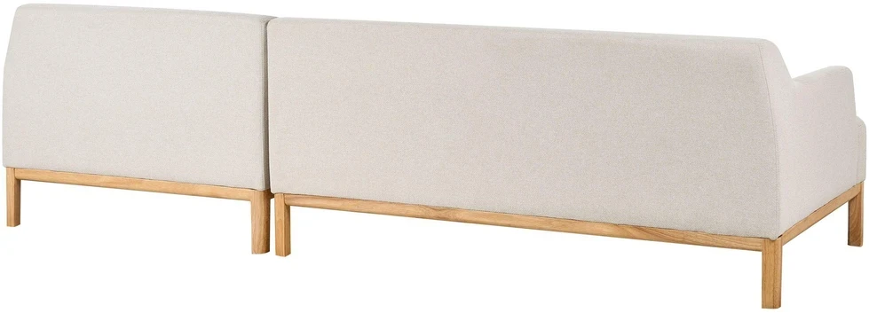 Beliani Trivietė kampinė sofa SOSJO, šviesiai smėlio spalvos, kairinė
