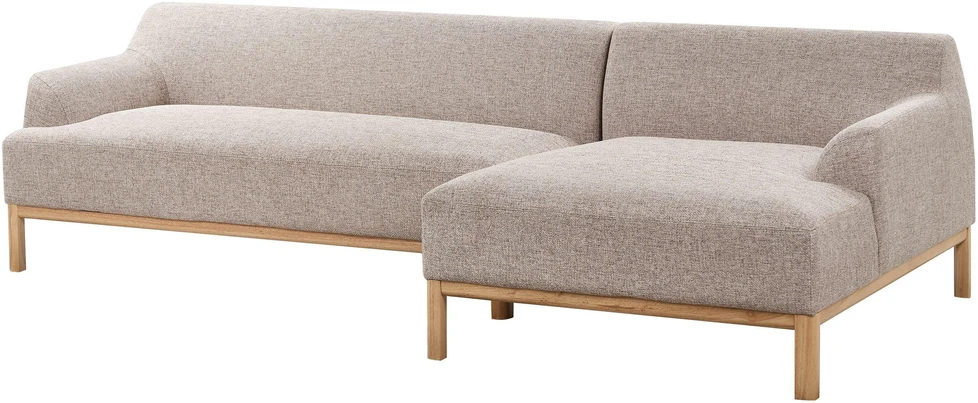 Beliani Trivietė kampinė sofa SOSJO, šviesiai ruda, kairinė