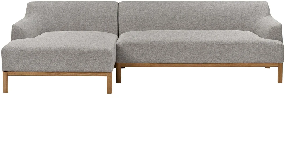 Beliani Trivietė kampinė sofa SOSJO šviesiai pilka dešininė