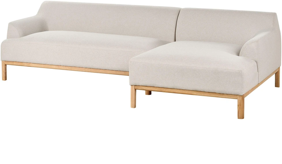 Beliani Trivietė kampinė sofa SOSJO, šviesiai smėlio spalvos, kairinė