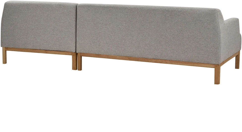 Beliani Trivietė kampinė sofa SOSJO šviesiai pilka kairinė