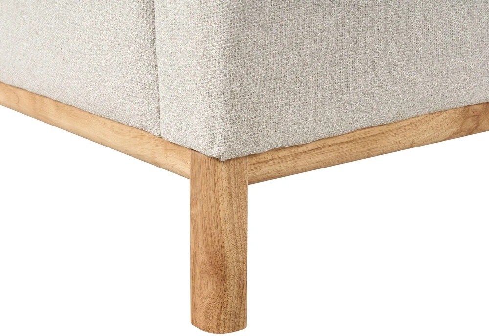Beliani Trivietė kampinė sofa SOSJO, šviesiai smėlio spalvos, kairinė