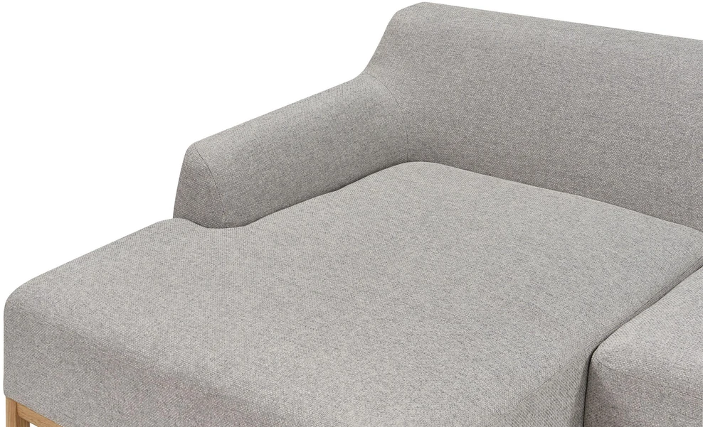 Beliani Trivietė kampinė sofa SOSJO šviesiai pilka dešininė