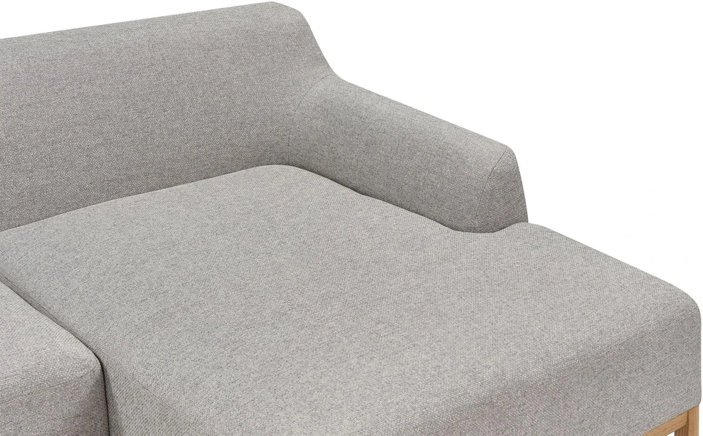 Beliani Trivietė kampinė sofa SOSJO šviesiai pilka kairinė