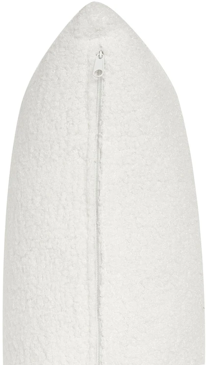 Beliani Trivietė kampinė sofa SVANSELE, bouclé audinys, kreminė balta, dešininė