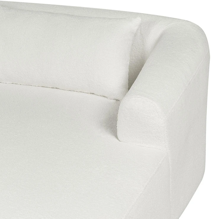 Beliani Trivietė kampinė sofa SVANSELE, bouclé audinys, kreminė balta, dešininė