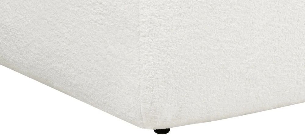 Beliani Trivietė kampinė sofa SVANSELE, bouclé audinys, kreminė balta, dešininė