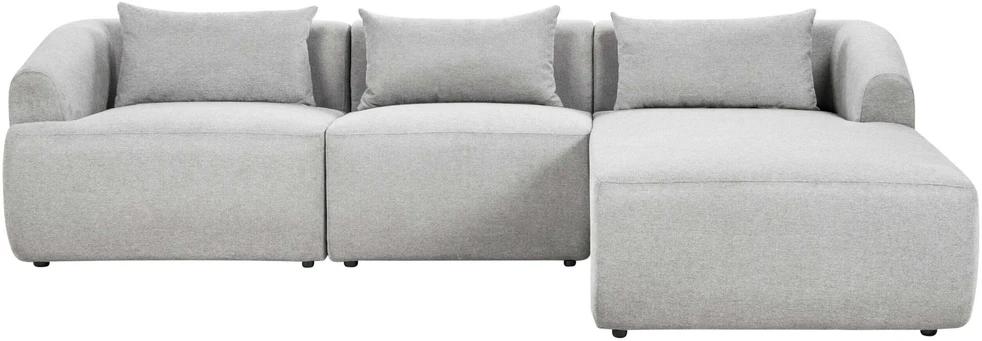 Beliani Trivietė kampinė sofa SVANSELE pilka, kairinė