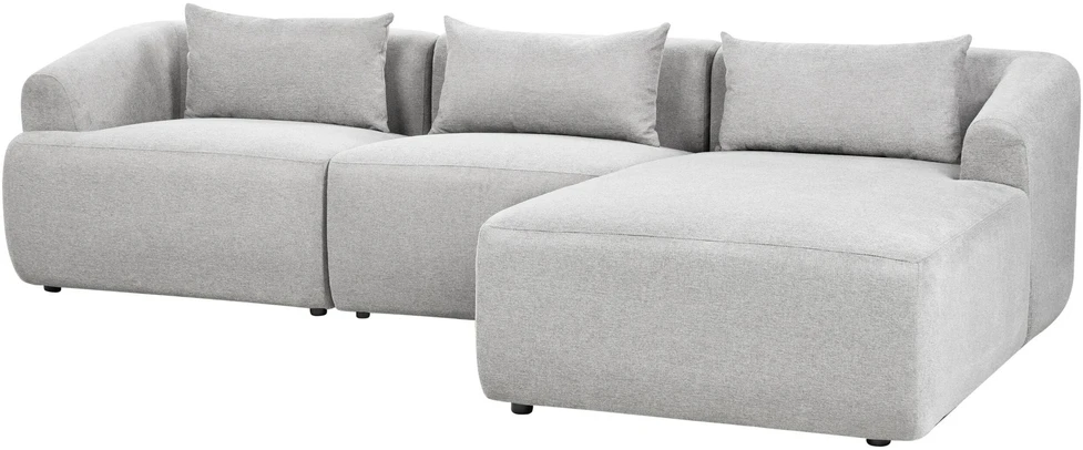 Beliani Trivietė kampinė sofa SVANSELE pilka, kairinė