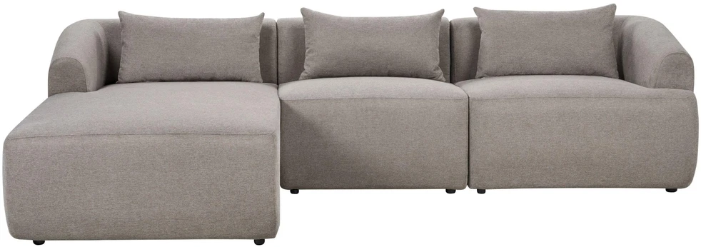 Beliani Trivietė kampinė sofa SVANSELE smėlio pilkumo spalvos, dešininė