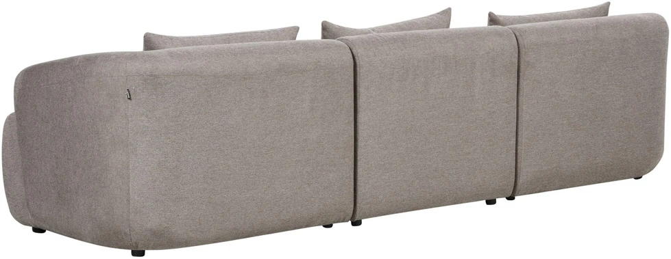 Beliani Trivietė kampinė sofa SVANSELE smėlio pilkumo spalvos, dešininė