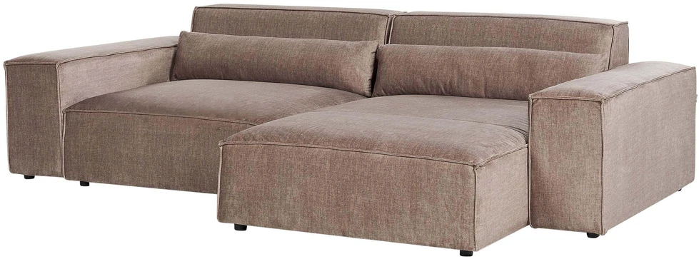 Beliani Trivietė modulinė kampinė sofa HELLNAR, šviesiai ruda, kairinė