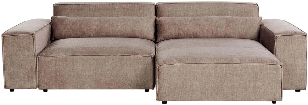 Beliani Trivietė modulinė kampinė sofa HELLNAR, šviesiai ruda, kairinė