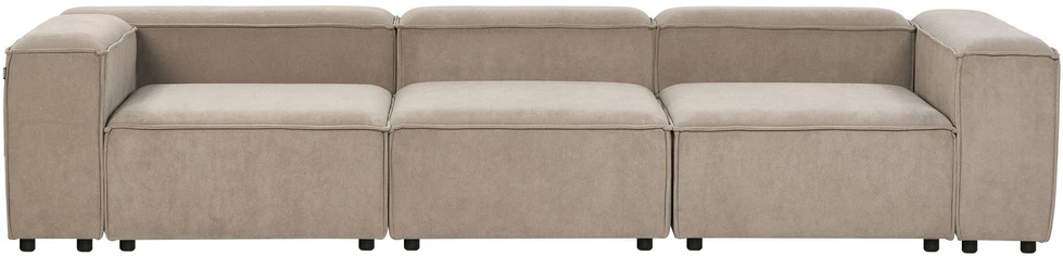 Beliani Trivietė modulinė sofa ARDAL šviesiai ruda velvetinė