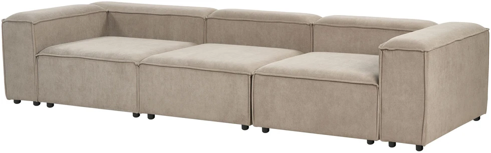Beliani Trivietė modulinė sofa ARDAL šviesiai ruda velvetinė
