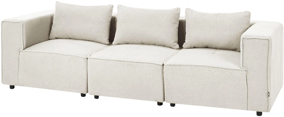 Beliani Trivietė modulinė sofa AXEBO, kreminė balta, „Boucle“ audinys