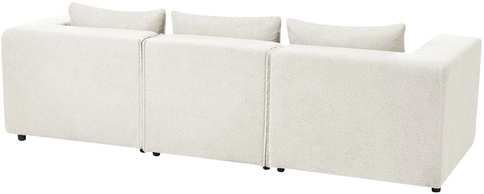 Beliani Trivietė modulinė sofa AXEBO, kreminė balta, „Boucle“ audinys