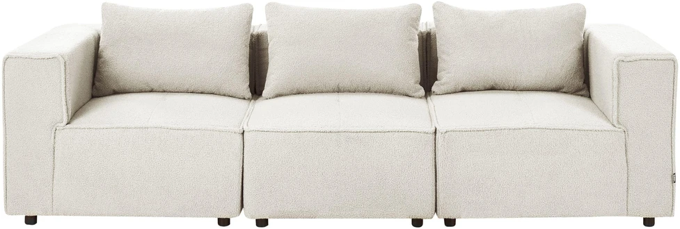 Beliani Trivietė modulinė sofa AXEBO, kreminė balta, „Boucle“ audinys