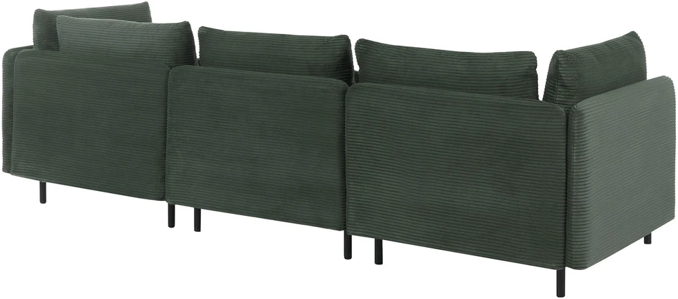 Beliani Trivietė modulinė sofa EGERIS tamsiai žalias velvetas
