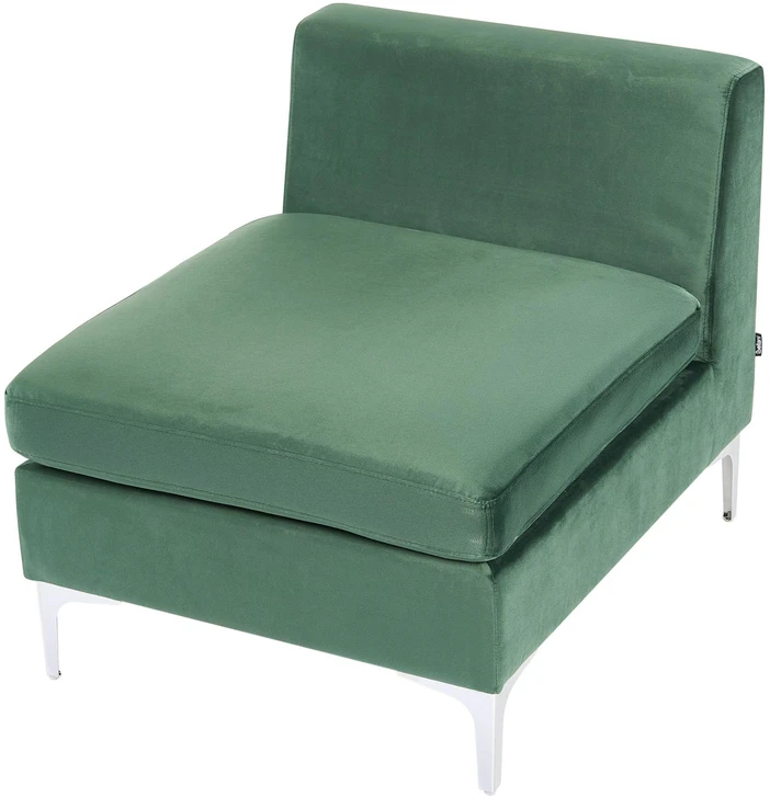 Beliani Trivietė modulinė sofa EVJA, žalias veliūras