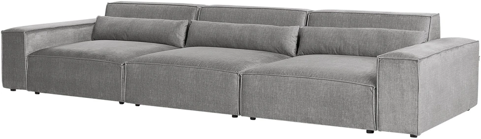 Beliani Trivietė modulinė sofa HELLNAR, pilka