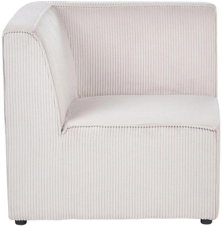 Beliani Trivietė modulinė sofa LEMVIG smėlio spalvos velvetas