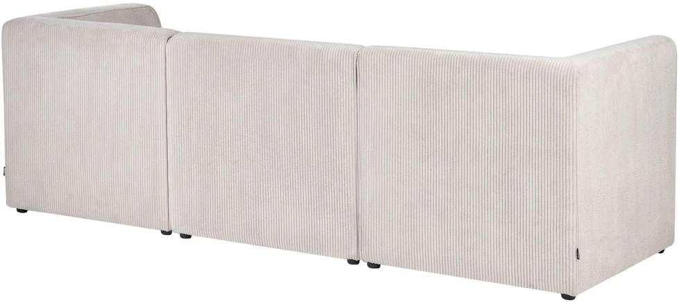 Beliani Trivietė modulinė sofa LEMVIG smėlio spalvos velvetas