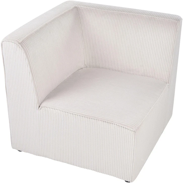 Beliani Trivietė modulinė sofa LEMVIG smėlio spalvos velvetas
