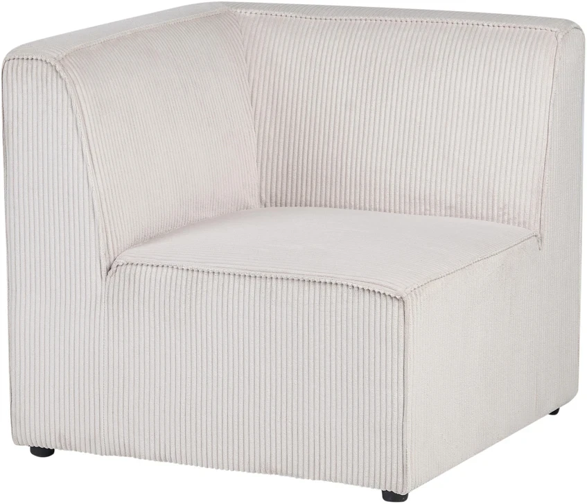 Beliani Trivietė modulinė sofa LEMVIG smėlio spalvos velvetas
