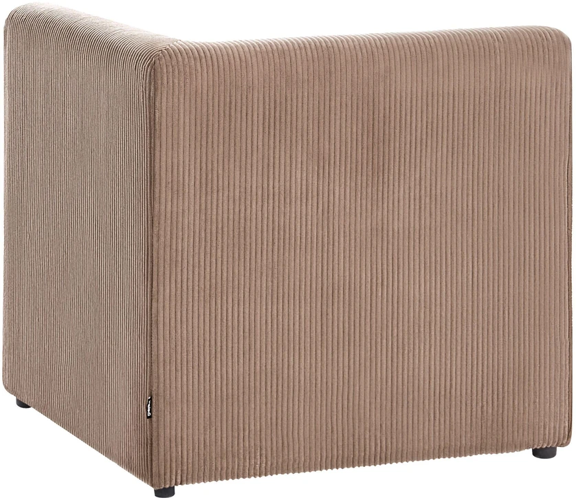 Beliani Trivietė modulinė sofa LEMVIG, smėlio spalvos velvetas