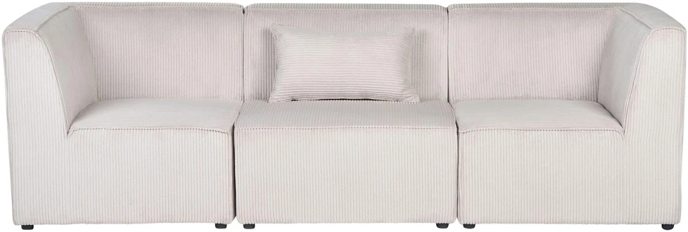 Beliani Trivietė modulinė sofa LEMVIG smėlio spalvos velvetas