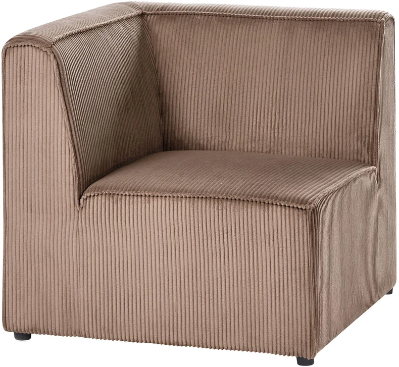 Beliani Trivietė modulinė sofa LEMVIG, smėlio spalvos velvetas