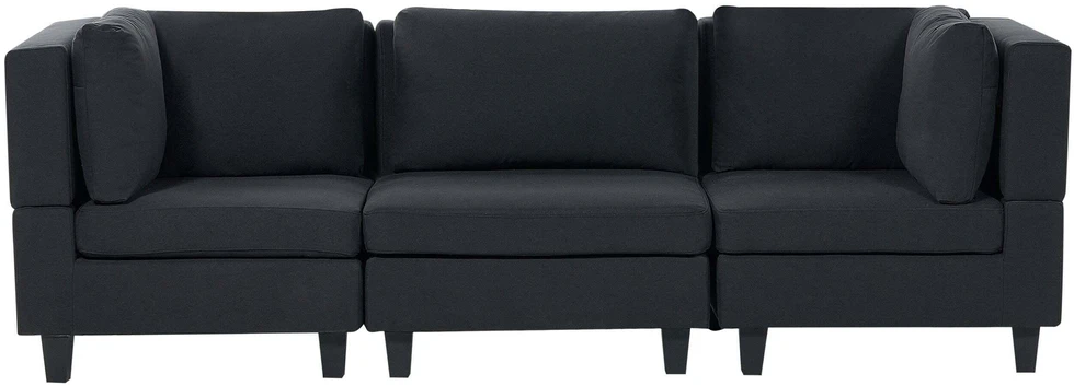 Beliani Trivietė modulinė sofa UNSTAD juoda