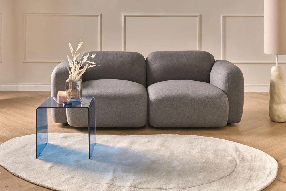 Beliani Trivietė sofa AFOSS tamsiai pilka