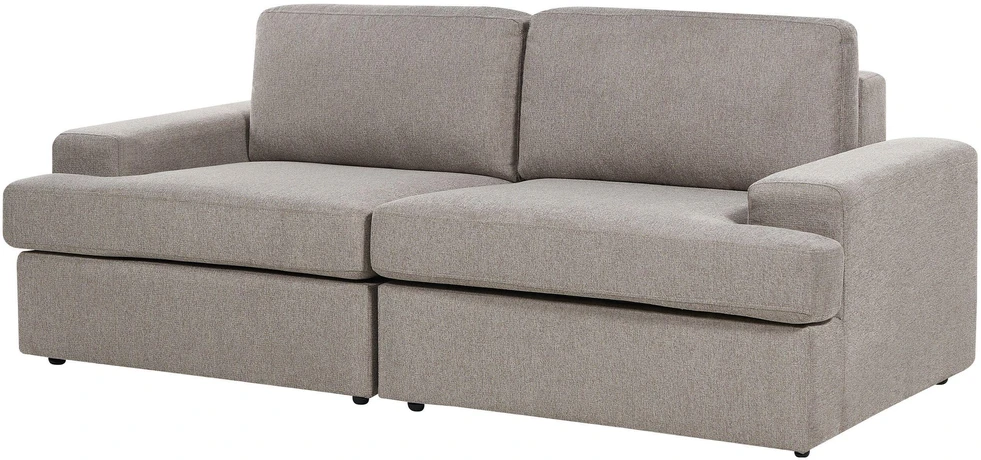Beliani Trivietė sofa ALLA smėlio ir pilkos spalvos