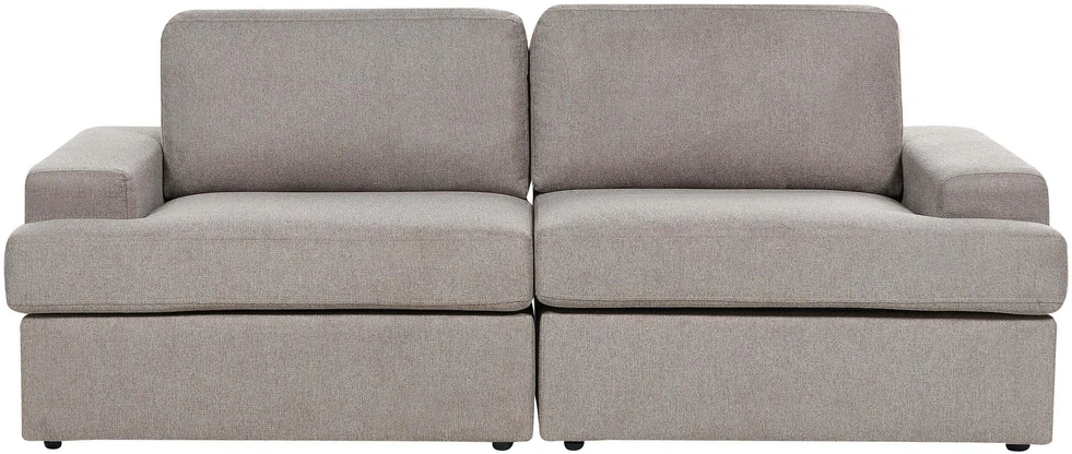Beliani Trivietė sofa ALLA smėlio ir pilkos spalvos