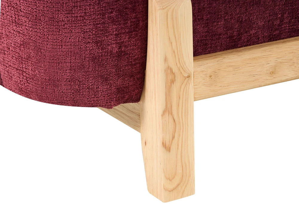 Beliani Trivietė sofa ALNOR šenilinė burgundo spalvos