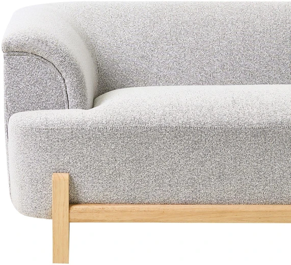 Beliani Trivietė sofa ALNOR šviesiai pilka